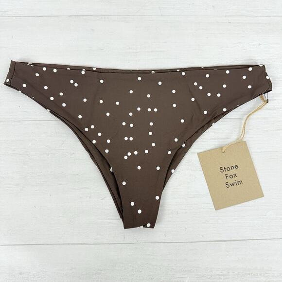 Free People Stone Fox Swim Roca Bikini Bottom Size S Terra Dot Brown Surf Beach - Picture 5 of 13